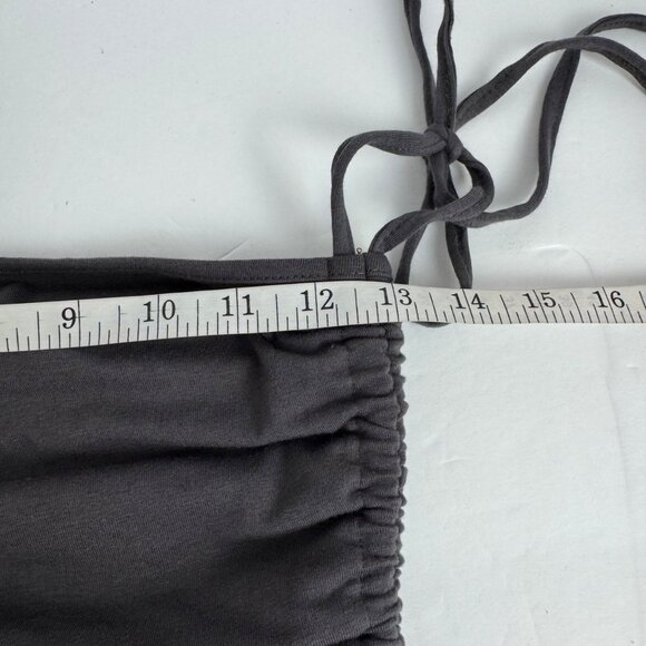 Amylynn Gray Drop Waist Bubble Hem Midi Dress Small Ruched Bodice Sleeveless - Picture 8 of 12